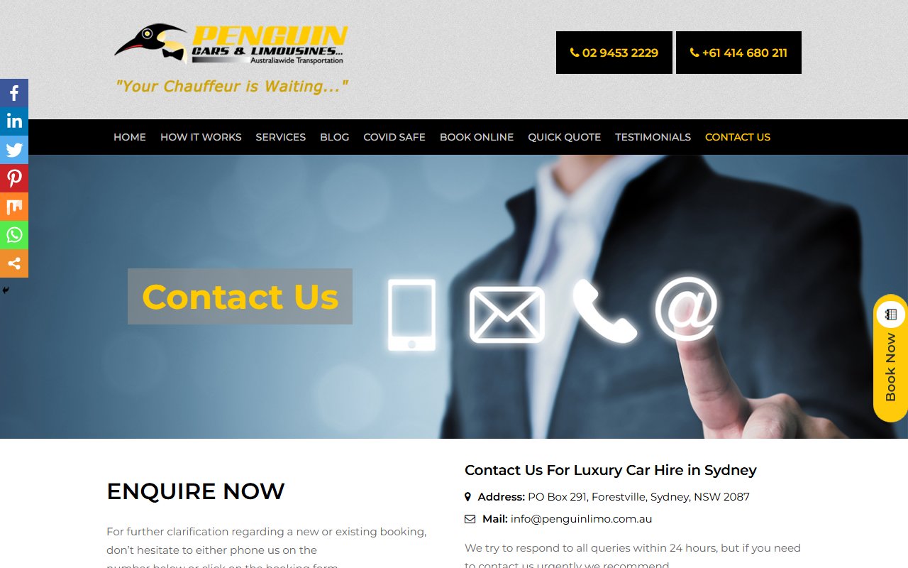 penguinlimo.com.au Screen 2